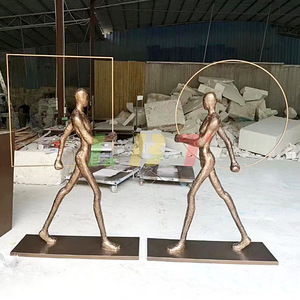 Escultura de Fibra de Vidrio Imitación Bronce Libit, Figura para Montaje en Suelo Exterior, Combinación Personalizada Hecha a Mano - Product Image 2