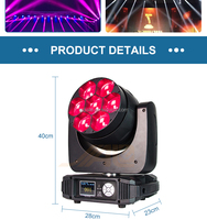 Zoom LED Wash Movers Light Equipo de iluminación de escenario Luz de cabeza móvil 7X40W para Night Club Party
