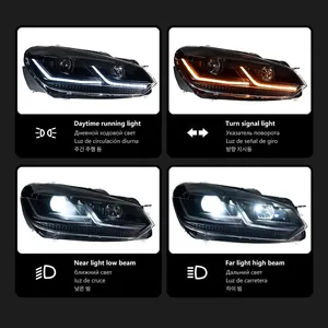 ไฟหน้ารถยนต์แบบ LED สำหรับ Golf 6 Mk6 ปี 2009-2012 พร้อมไฟวิ่งกลางวัน อุปกรณ์ตกแต่งรถยนต์ ดัดแปลงภายนอก - Product Image 3