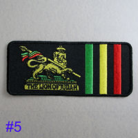 Parche personalizado insignia bordado borde impreso moral León motorista Rasta hierro en parches de reggae