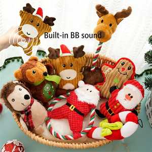 OEM ODM 7 Estilos de Juguetes Festivos de Navidad para Perros, Juguete Mordedor de Peluche con Sonido de Papá Noel y <span class=keywords><strong>Hombre</strong></span> de Jengibre para Cachorros - Product Image 2