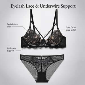 Set di Lingerie in Pizzo <span class=keywords><strong>Fucsia</strong></span> Personalizzato OEM per Donne, <span class=keywords><strong>Reggiseno</strong></span> Balconette con Spalline e Slip, Confezione con Etichetta Privata, Certificato OEKO-TEX 100 - Product Image 5