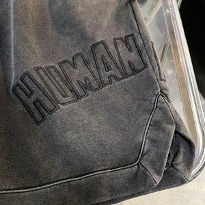 Service OEM de logo personnalisé, vêtements de sport pour hommes, vêtements décontractés amples, imprimés, streetwear, toile vintage lavée, nylon/coton, séchage rapide - Product Image 3