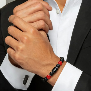Pulsera <span class=keywords><strong>de</strong></span> Ónix Negro Mate con los Doce Signos del Zodiaco, <span class=keywords><strong>Piedra</strong></span> Protectora Específica del Zodiaco, Estilo Europeo-Americano, Unisex - Product Image 1