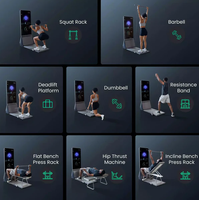Espejo de Fitness con IA, Corrección de Forma en Tiempo Real, Plataforma de Resistencia de 60 kg, Pantalla de 43 Pulgadas, Monitoreo de Frecuencia Cardíaca, Entrenamiento Corporal Completo en Casa