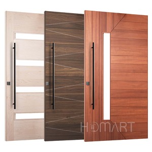 Personalizado moderno madeira maciça entrada e exterior dupla porta de madeira energia eficiente para casa Villa e Hotel - Product Image 5
