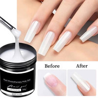 Colle d'extension de photothérapie à grande capacité de 100 g, sans douleur, UV, solide, sans papier, extension rapide, pot noir, gel poly pour salon