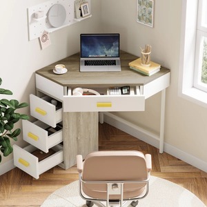 <span class=keywords><strong>Bureau</strong></span> d'angle moderne en bois avec 4 tiroirs pour la maison et l'appartement, vente en gros, MOQ 100 - Product Image 2