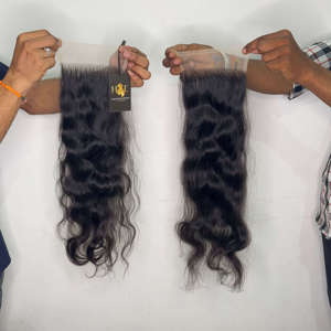 Paquets de cheveux humains bouclés bruts non transformés vierges indiens et perruques à fermeture frontale en dentelle HD 5x5 6x6 13x4 - Product Image 1