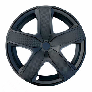 4 pièces 19 pouces Enjoliveurs de roue à couverture intégrale finition chromée pour Tesla Model Y Juniper 2025, à rayons turbine bicolores, à clipser, en ABS - Product Image 1