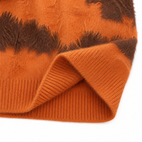 Pull à col rond en laine mohair jacquard géométrique pour homme, personnalisé ODM/OEM - Anti-rides, anti-rétrécissement