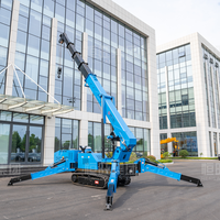 Grue araignée sur chenilles Hengwang 5,0 tonnes, à moteur diesel, entraînement hydraulique, hauteur de levage 16,5 m, couleur personnalisée, support OEM, nacelle araignée