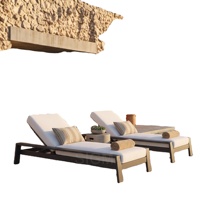 Chaise longue d'extérieur en aluminium pour hôtel, resort, jardin et piscine