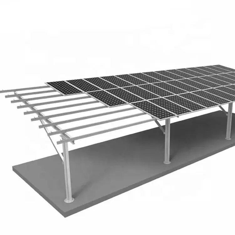 Supports de montage de panneau solaire PV en alliage d'aluminium pour parking solaire