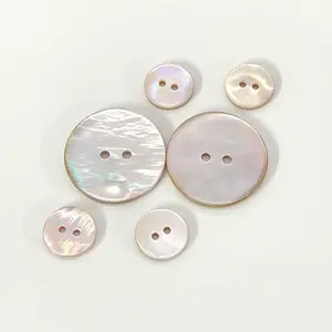 Custom High Quality Button MOP Wholesale Hot Selling Natural Akoya Button Purple White Real Agoya Shell Button For Shirt