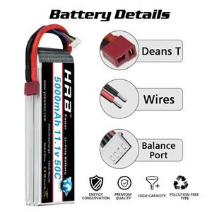 Batería Lipo HRB 3S 4S 6S 5000mah 6000mah 3300mah 2200mah 11.1v 50C XT60 Conector Deans para Coche RC, Helicóptero, Dron, Barco - Product Image 3