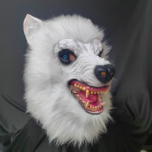Masque de <span class=keywords><strong>Loup</strong></span>-<span class=keywords><strong>Garou</strong></span> Réaliste, Costume Fourrure, Tête d'Animal Sauvage, Accessoires de Déguisement, Latex Souple, Masque de <span class=keywords><strong>Loup</strong></span>-<span class=keywords><strong>Garou</strong></span> <span class=keywords><strong>Blanc</strong></span> pour Halloween - Product Image 1