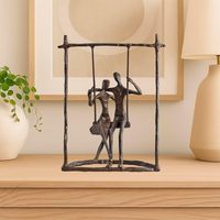Gietijzeren moderne kunst sculptuur romantisch koppel standbeeld decoratie cadeau voor Valentijnsdag jubileum huis kantoor bureau decoratie