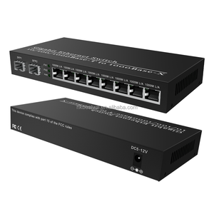 ตัวแปลงสัญญาณไฟเบอร์เป็นอีเธอร์เน็ต2SFP 8RJ45รับส่งสัญญาณไฟเบอร์10/100/1000BASE-T เป็น1000BASE-X ไฟเบอร์ - Product Image 1