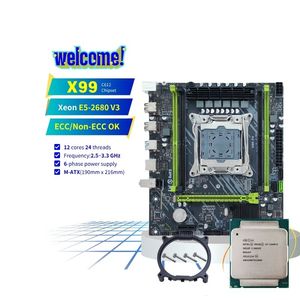 Pandl PC chơi Game RAM Bộ vi xử lý Xeon <span class=keywords><strong>E5</strong></span> 2680v3 Combo mới Mainboard <span class=keywords><strong>2680</strong></span> V3 Lga2011-3 <span class=keywords><strong>Intel</strong></span> X99 Bo mạch chủ Bộ - Product Image 1