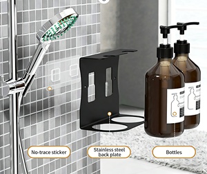 Dispensador de Jabón Doble <span class=keywords><strong>para</strong></span> Hotel con Logotipo Personalizado, Soporte de Pared <span class=keywords><strong>para</strong></span> Jabón Líquido y Champú, Estante Autoadhesivo <span class=keywords><strong>para</strong></span> Botellas de Jabón - Product Image 3
