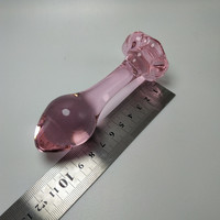 Juguetes Sexuales para Adultos, Dildo de Cristal para Mujeres, Tapón Anal de Cristal, Perlas Vaginales Rosadas, Bonito Tapón Anal