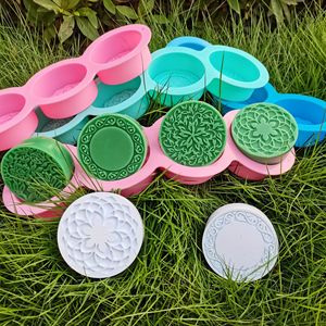 INTODIY personnalisé 4 trous fleur ronde sculptée bricolage gâteau Baker poêle <span class=keywords><strong>Moule</strong></span> Savon <span class=keywords><strong>Silicone</strong></span> <span class=keywords><strong>Moule</strong></span> pour Savon bougie fabrication - Product Image 6