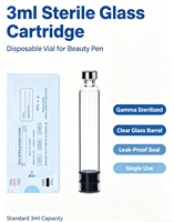 Cartouche cosmétique en verre borosilicate transparent de 3 ml, compatible avec diverses cartouches de stylos de beauté pour le stockage de liquides de soin de la peau