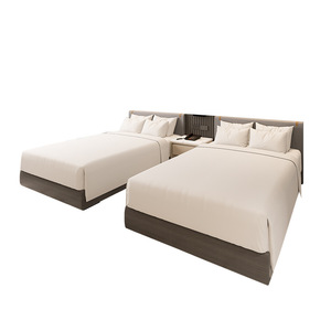 ชุดเฟอร์นิเจอร์ห้องนอนทำจากไม้สำหรับเตียงคิงควีนไซส์แบบเดี่ยวเตียงคู่โต๊ะข้างเตียงโรงแรม - Product Image 1