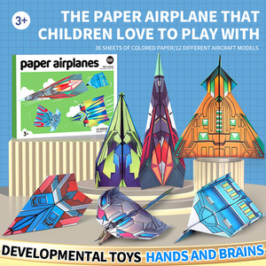Aeroplanini di Carta Origami Fatti a Mano per Bambini, Giocattoli Educativi 3D Colorati in Cartone per Bambini dai 3 Anni in Su, Vendita all'Ingrosso e Dropshipping - Product Image 3