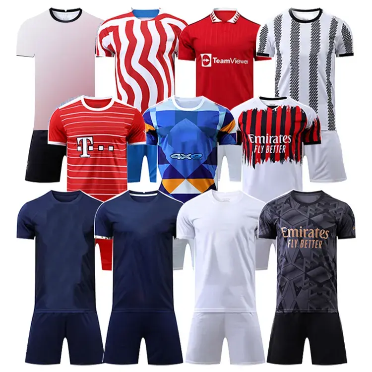 Custom 22 23 Nova Temporada Secagem Rápida Jersey Camisa De Futebol Homens roupas Uniforme Sublimação Retro Soccer Jersey Set Kits Soccer Wear