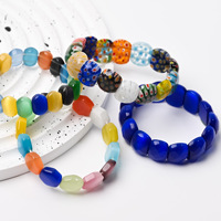 Bracelets en Agate Œil de Chat Multicolores Tendance en Gros, Bracelets Géométriques Polis Vintage, Cadeaux pour Filles et Couples