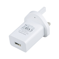 Chargeur mural avec protection de sécurité 5V1A 5V2A, prise UK, certifié CE UKCA RoHS, adaptateur secteur USB avec protection contre les surintensités