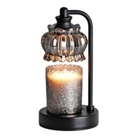 Lampe chauffe-bougie en métal au design européen simple, abat-jour floral d'intérieur, pour brûleur de cire parfumée, idéale pour chambre à coucher