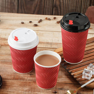 ถ้วยกาแฟแบบใช้แล้วทิ้งแบบย่อยสลายได้ถ้วยกระดาษลูกฟูก - Product Image 5