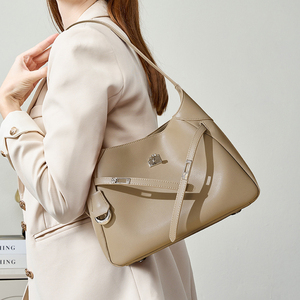 Bolso de Hombro Retro de Alta Gama, Marca de Moda, Cuero Genuino, Decoración con Hebilla, Cierre de Cremallera - Product Image 3