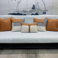 Housse de coussin moderne de luxe nordique pour la décoration de la maison, housse de coussin orange chocolat, housse de coussin en similicuir, coussin décoratif