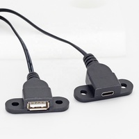 Port de chargeur de câble de montage sur panneau USB A et USB C pour meuble table de chevet bureau canapé USB A & C câble d'alimentation 2 en 1