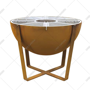 Top-Selling Portable Vertical Corten Steel BBQ Grill Modern Style Wood Fire Barbecue for Outdoor Picnics &amp; Backyard Grilling - Product Image 4