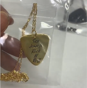 قلادة مخصصة من الفضة الإسترليني سلسلة ربط عصرية موسيقى الروك المجنونة محفورة روك أند رول قلادة قلادة اختيار الغيتار - Product Image 6