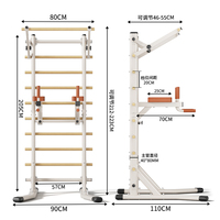 Échelle suédoise en bois de hêtre avec cadre de gymnastique en acier au carbone, réglable pour tractions et dips, idéale pour la maison