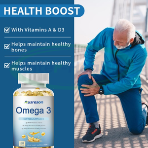 Ausreson OEM <span class=keywords><strong>Vegan</strong></span> <span class=keywords><strong>Omega</strong></span>-<span class=keywords><strong>3</strong></span> <span class=keywords><strong>6</strong></span> <span class=keywords><strong>9</strong></span> EPA DHA Softgel lal takviyeleri 500mg 1000mg limon aromalı balık yağı <span class=keywords><strong>omega</strong></span> <span class=keywords><strong>3</strong></span> Softgels kapsül - Product Image 2