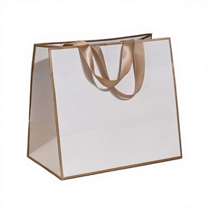 Luxury Custom Screen Printed Recyclable Kraft Paper Shopping Gift Packaging <b>Bag</b> with <b>Drawstring</b> Handle and Your Own Logo - Product Image 3