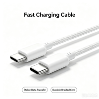 Kabel Pengisian Cepat 5A Tipe-C ke Tipe-C untuk Ponsel Pintar 1M Warna Hitam Putih 10 20 21 22 23 Harga Pabrik