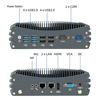 Mini PC Industrial sin Ventilador Intel Core I5-8257U, Chasis de Servidor Industrial de Aluminio, 8 USB, HD, VGA, Linux/Windows