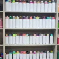 Gobelet à sublimation de 16 oz, blanc, bouteille d'eau Owa, bouteille à fruits avec couvercles multicolores pour enfants, école, sport en plein air
