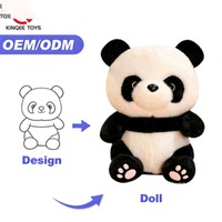 Boneka Panda Lembut dari Katun, Teman Pertama Bayi, Boneka Rajut Hewan Hutan, Mainan Boneka Isi Dakron untuk Hadiah Ulang Tahun Anak
