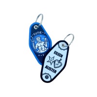 Llavero Tejido Personalizado, Etiqueta de Tela Bordada, Llavero con Logotipo de Doble Cara, Llavero con Letras de Anime, Fábrica OEM