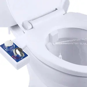 Kit bidet kontrol air elektrik, bidet kontrol temperatur dudukan toilet, nosel enema ganda