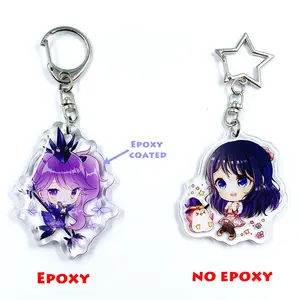 Kuien Custom Epoxy Acrylic Phone Charm Double Side Printed Acrylic Phone Keychain With Colorful Phone Strap